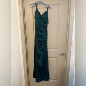 Revelry Rory Satin Bridesmaid Dress - Emerald